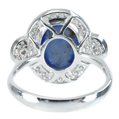 【中古】K18WG STAR SAPPHIREスターサファイアリング SS8.26ct D0.50ct 6.6g #14