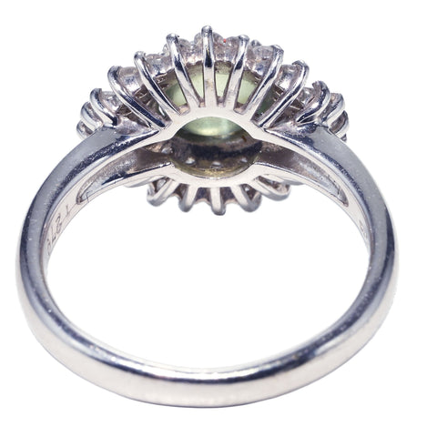 【中古】PT900 CATS EYE RING クリソベリルキャッツアイリング CE1.279ct D0.48ct 5.9g #10