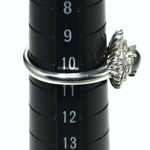 【中古】PT900 CATS EYE RING クリソベリルキャッツアイリング CE1.279ct D0.48ct 5.9g #10