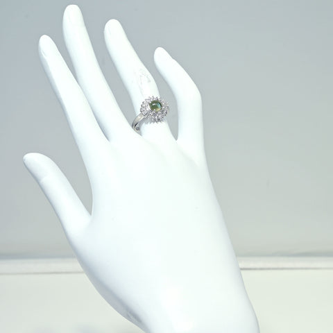 【中古】PT900 CATS EYE RING クリソベリルキャッツアイリング CE1.279ct D0.48ct 5.9g #10