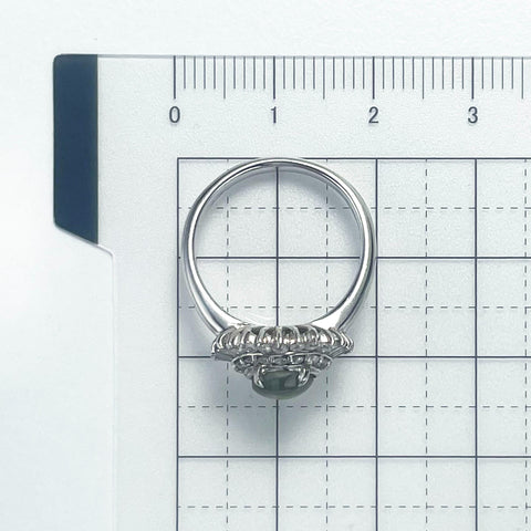 【中古】PT900 CATS EYE RING クリソベリルキャッツアイリング CE1.279ct D0.48ct 5.9g #10