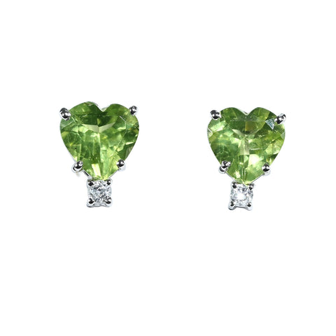 【中古】K18WG PERIDOT EARRINGS ペリドットピアス DIA 2.4g