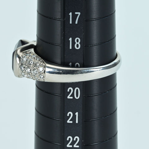 【中古】PT900 SAPPHIRE サファイアリング S3.42ct D0.59ct 8.5g #19.5