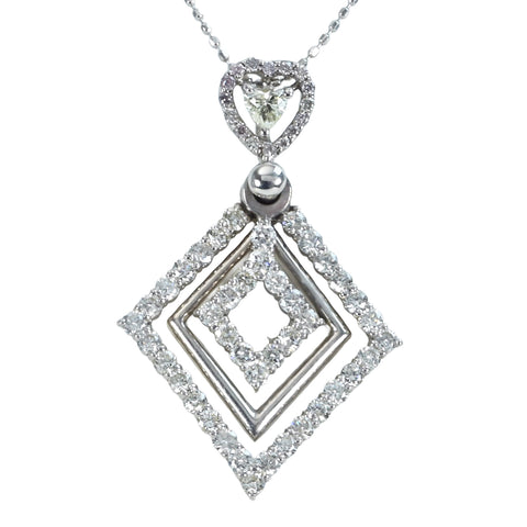 【中古】K18WG DIAMOND NECKLACE ダイヤモンドペンダントネックレス D1.20ct 5.3g