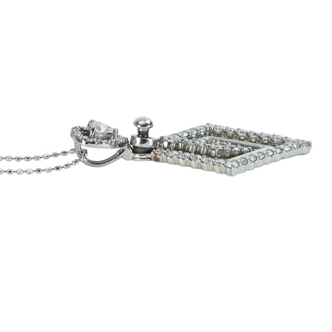 【中古】K18WG DIAMOND NECKLACE ダイヤモンドペンダントネックレス D1.20ct 5.3g