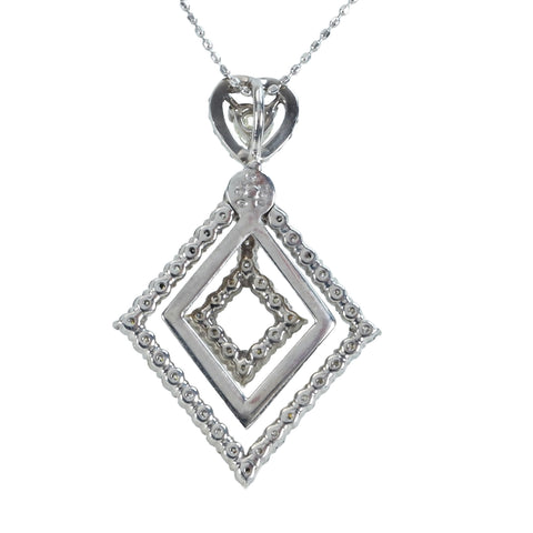 【中古】K18WG DIAMOND NECKLACE ダイヤモンドペンダントネックレス D1.20ct 5.3g