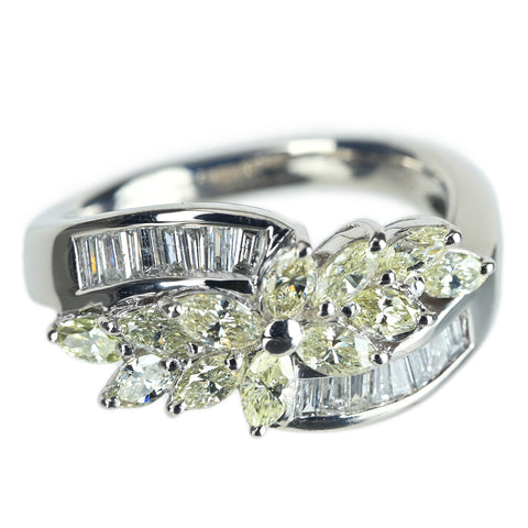 【中古】PT900 DIAMONDダイヤモンドリング D0.77ct D0.30ct 7.3g #13