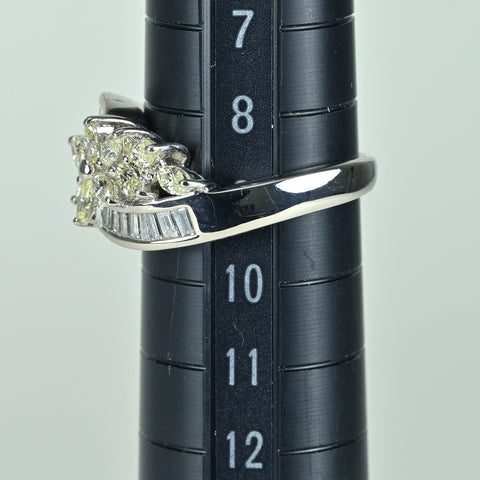 【中古】PT900 DIAMONDダイヤモンドリング D0.77ct D0.30ct 7.3g #13