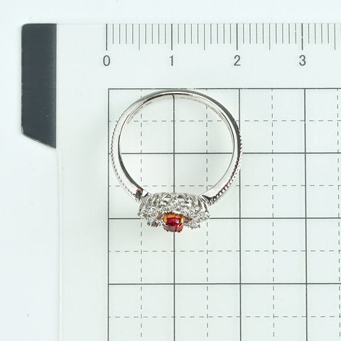【中古】PT900/K18 RED SPINEL レッドスピネルリング RS0.231ct D0.04ct 日独宝石研究所ｿ 4.1g #12