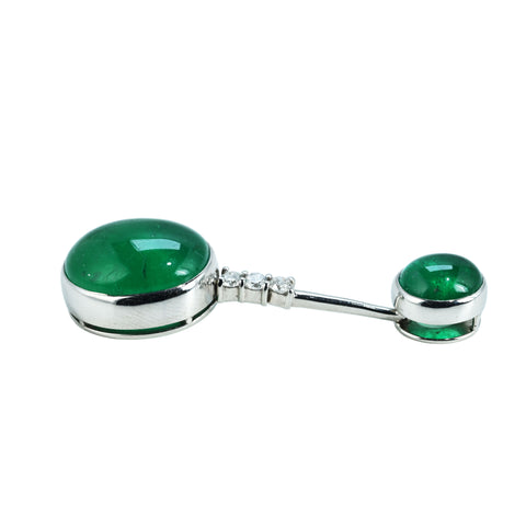 【中古】PT900 EMERALD PENDANT TOP エメラルドペンダントトップ E9.73ct E1.98ct D0.16ct ソーティング 7.1g