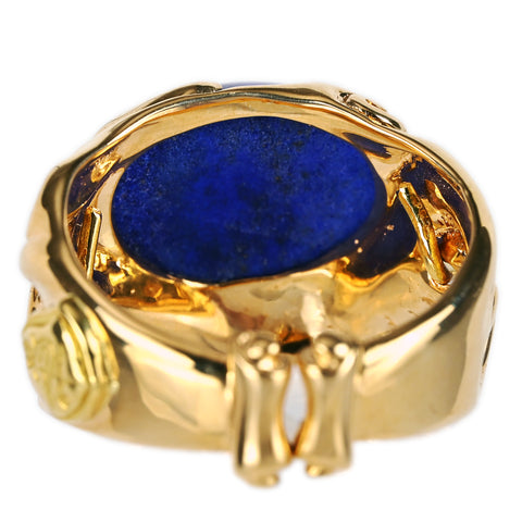 【中古】K18YG LAZURITE RING ラピスラズリリング 具象デザイン 13.2g #13