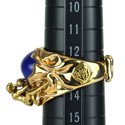 【中古】K18YG LAZURITE RING ラピスラズリリング 具象デザイン 13.2g #13