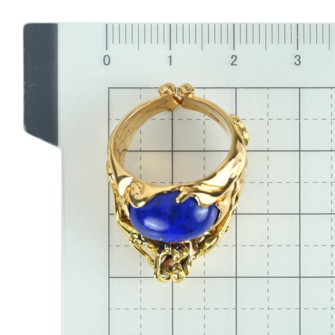 【中古】K18YG LAZURITE RING ラピスラズリリング 具象デザイン 13.2g #13