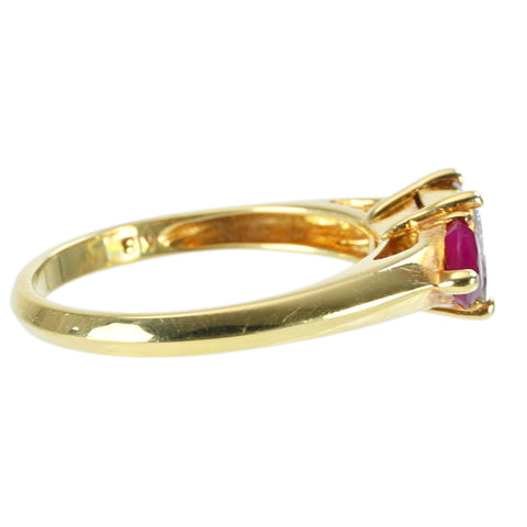 [Pre-owned] 18K Yellow Gold Diamond Ring, Diamond and Ruby, D0.40ct, 3.1g, #12.5 