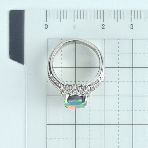 【中古】PT900 BLACK OPAL ブラックオパールリング BO1.65ct D0.56ct 8.4g #10