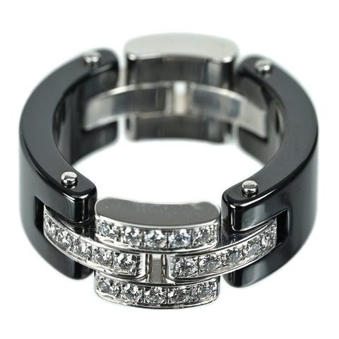 【中古】CARTIER カルティエ K18WG/セラミック マイヨンパンテールダイヤモンドリング 11.9g ＃13.5