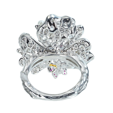 Pre-owned 18K White Gold Ruby Ring, Unheated Burmese Ruby, 2.05ct R, 2.42ct D, GRS Certificate, 11.4g, #12 