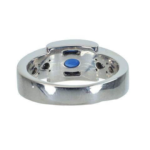 【中古】PT850 SAPPHIREサファイアリング S0.96ct D0.16ct 10.7g #11
