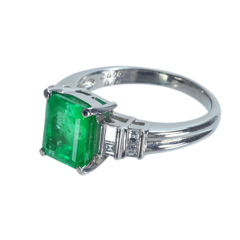 [Used] PT900 Emerald Ring, E2.695ct, D0.34ct, 6.6g, #13 