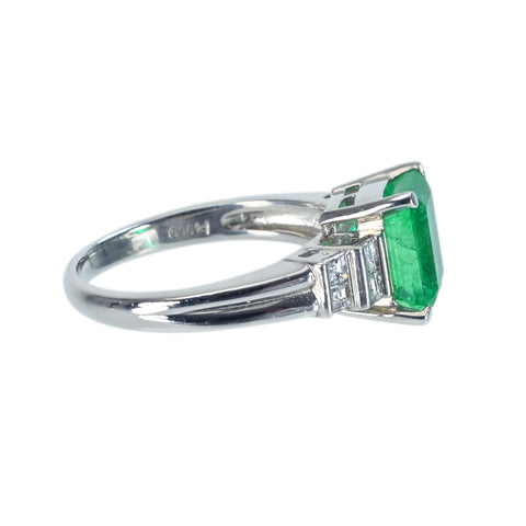 [Used] PT900 Emerald Ring, E2.695ct, D0.34ct, 6.6g, #13 
