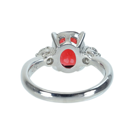 【中古】PT900 GARNETガーネットリング D0.17ct 6.8g #11