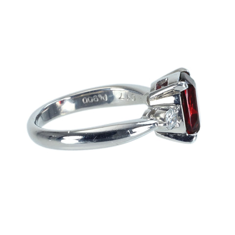 【中古】PT900 GARNETガーネットリング D0.17ct 6.8g #11