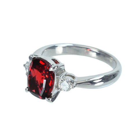 【中古】PT900 GARNETガーネットリング D0.17ct 6.8g #11