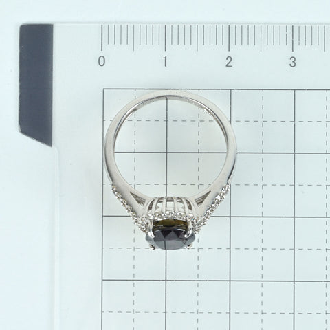 【中古】K18WG SAPPHIRE 非加熱カラーチェンジサファイアリング S3.94ct D0.55ct GRS鑑別書 4.6g ＃14