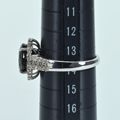 【中古】K18WG SAPPHIRE 非加熱カラーチェンジサファイアリング S3.94ct D0.55ct GRS鑑別書 4.6g ＃14