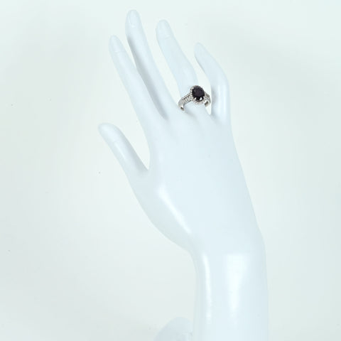 【中古】K18WG SAPPHIRE 非加熱カラーチェンジサファイアリング S3.94ct D0.55ct GRS鑑別書 4.6g ＃14