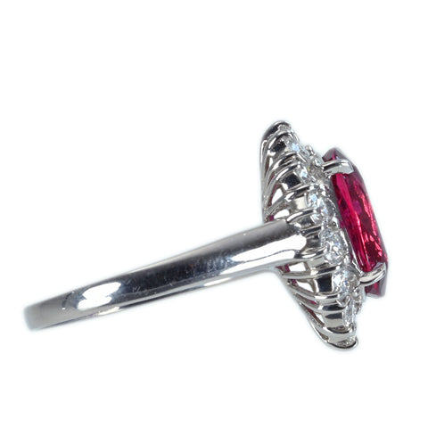 【中古】PT900 NO HEAT RUBY RING 非加熱ルビーリング R3.10ct D0.77ct Pigeon Blood AIGS鑑別書 5.4g #12