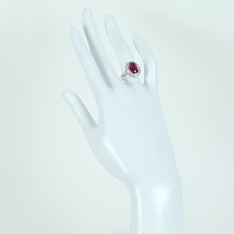 【中古】PT900 NO HEAT RUBY RING 非加熱ルビーリング R3.10ct D0.77ct Pigeon Blood AIGS鑑別書 5.4g #12
