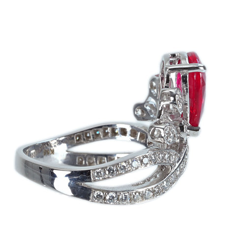 【中古】K18WG NO HEAT RUBY RING モザンビーク産非加熱ルビーリング R2.06ct D0.59ct GRS鑑別書 5.5g #13