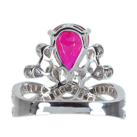 【中古】K18WG NO HEAT RUBY RING モザンビーク産非加熱ルビーリング R2.06ct D0.59ct GRS鑑別書 5.5g #13