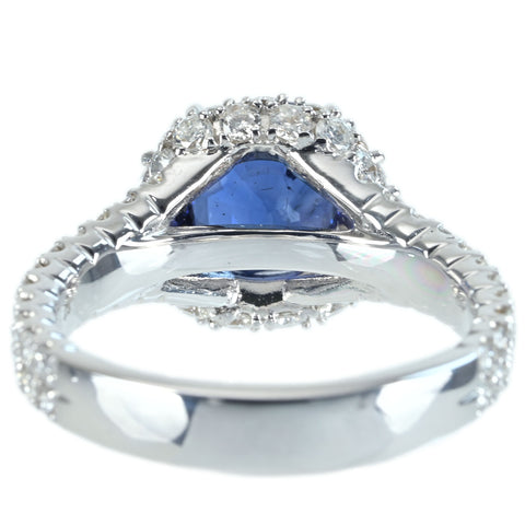 【中古】K18WG SAPPHIRE RING サファイアリング S2.98ct D1.44ct GRS鑑別書 7.2g #13.5