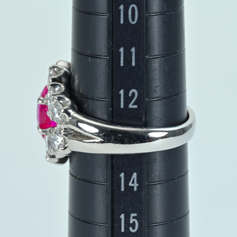 【中古】PT900 Mynmar RUBY RING ビルマ産ルビーリング R2.09ct D1.86ct AIGS鑑別書 13.9g #13