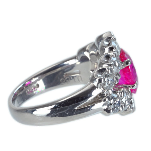 【中古】PT900 Mynmar RUBY RING ビルマ産ルビーリング R2.09ct D1.86ct AIGS鑑別書 13.9g #13