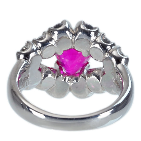 【中古】PT900 Mynmar RUBY RING ビルマ産ルビーリング R2.09ct D1.86ct AIGS鑑別書 13.9g #13