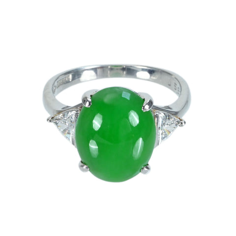 [Used] PT900 Jadeite Ring, Jadeite 5.88ct, Diameter 0.58ct, 6.7g, #14 