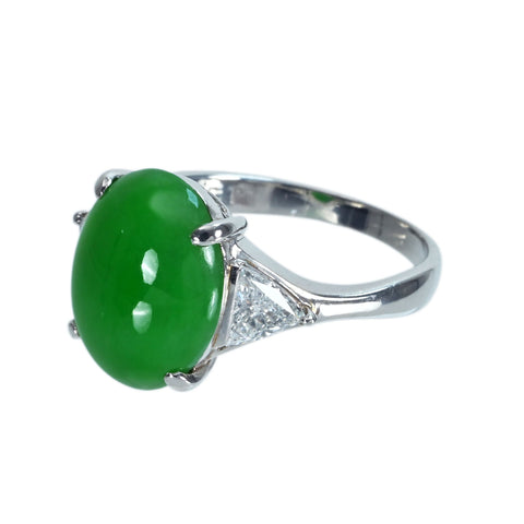 [Used] PT900 Jadeite Ring, Jadeite 5.88ct, Diameter 0.58ct, 6.7g, #14 