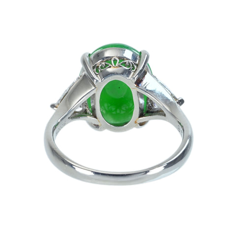 [Used] PT900 Jadeite Ring, Jadeite 5.88ct, Diameter 0.58ct, 6.7g, #14 