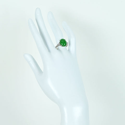 [Used] PT900 Jadeite Ring, Jadeite 5.88ct, Diameter 0.58ct, 6.7g, #14 