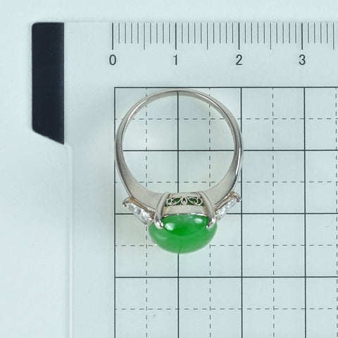 [Used] PT900 Jadeite Ring, Jadeite 5.88ct, Diameter 0.58ct, 6.7g, #14 