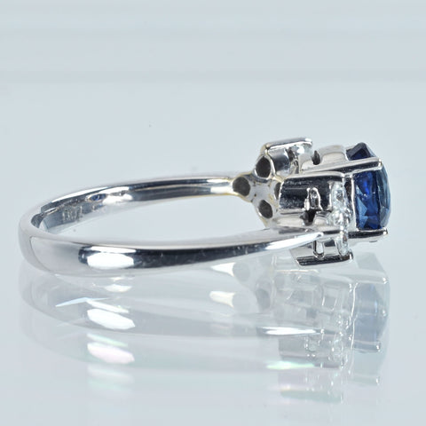 【中古】K18WG SAPPHIRE サファイアリング CGLソーティング 3.6g #12.5