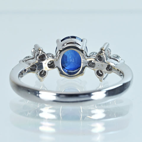 【中古】K18WG SAPPHIRE サファイアリング CGLソーティング 3.6g #12.5