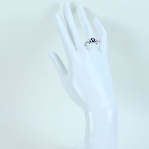 【中古】K18WG SAPPHIRE サファイアリング CGLソーティング 3.6g #12.5