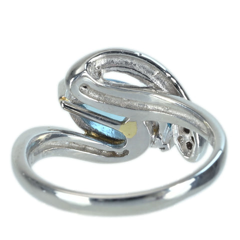 【中古】PT900 AQUAMARINEアクアマリンリング AQ1.01ct D0.032ct 7.3g #11