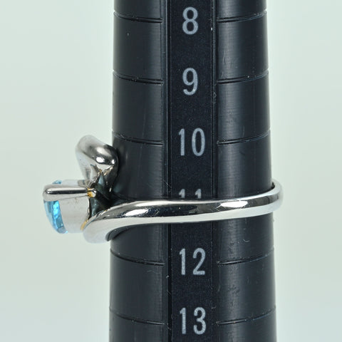 【中古】PT900 AQUAMARINEアクアマリンリング AQ1.01ct D0.032ct 7.3g #11