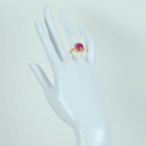【中古】 K18YG RUBY RING ビルマ産 非加熱ルビーリング R2.40ct D0.34ct 4.5g #11