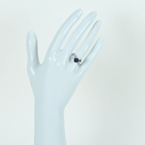 [Used] PT900 SAPPHIRE Ring, S1.10ct, D0.33ct, 4.9g, #8 